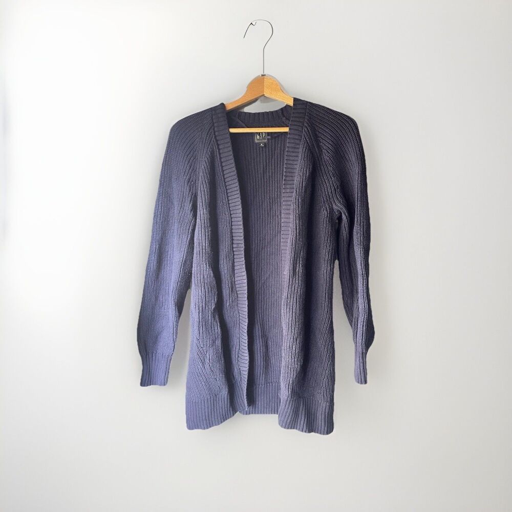 Womens Gap Cardigan Sweater Button Up Navy Blue Excellent Condition Medium